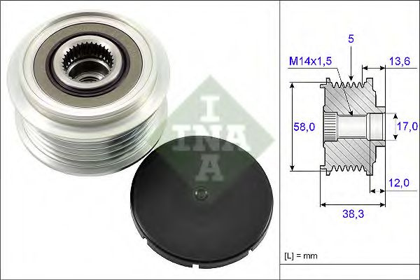 Sistem roata libera, generator TOYOTA AVENSIS Combi (T25) (2003 - 2008) INA 535 0184 10 piesa NOUA