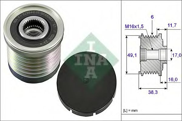 Sistem roata libera, generator VOLVO S40 I (VS) (1995 - 2004) INA 535 0030 10 piesa NOUA