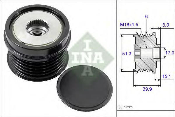 Sistem roata libera, generator VOLVO V60 (2010 - 2016) INA 535 0252 10 piesa NOUA