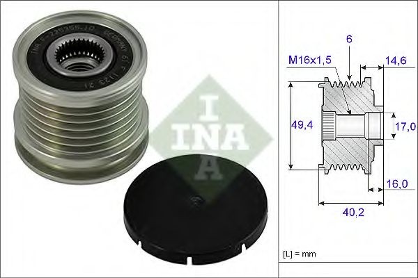 Sistem roata libera, generator VW PASSAT Variant (3A5, 35I) (1988 - 1997) INA 535 0001 10 piesa NOUA