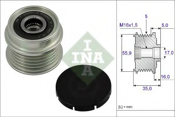 Sistem roata libera, generator VW PASSAT Variant (3B5) (1997 - 2001) INA 535 0004 10 piesa NOUA