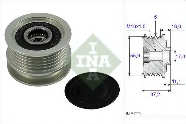 Sistem roata libera, generator VW POLO (6N1) (1994 - 1999) INA 535 0018 10 piesa NOUA