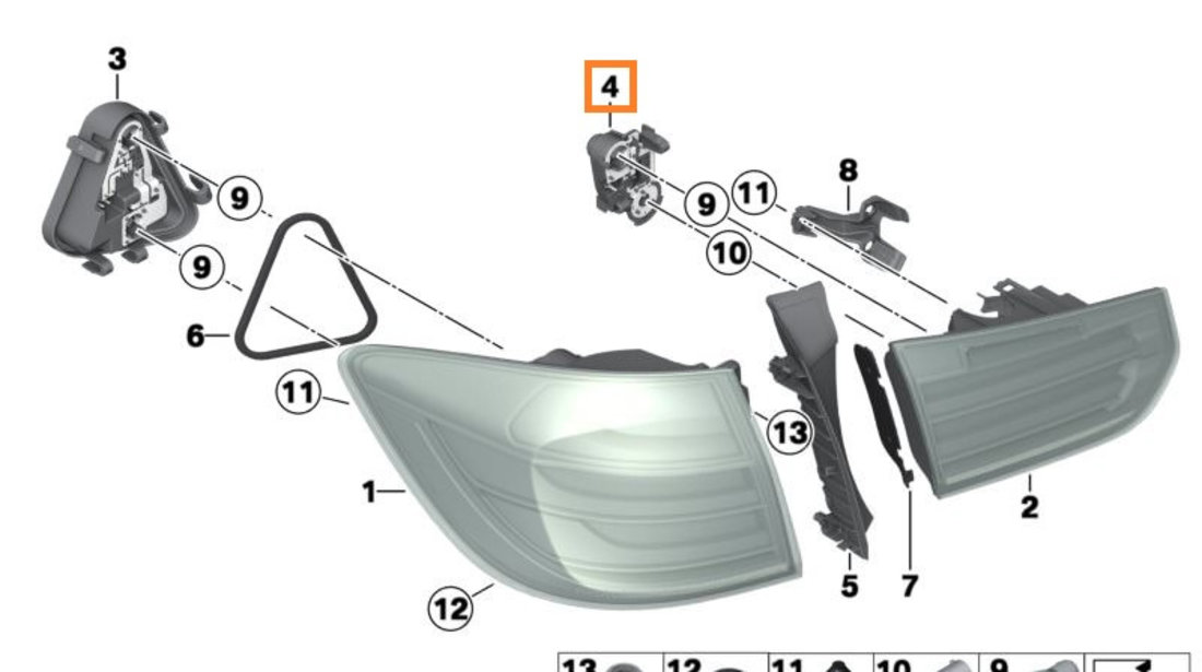 Soblu Becuri Lampa Stop Spate Stanga Interior Oe Bmw Seria 3 F30 2011-2015 63217313059