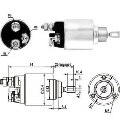 Solenoid, electromotor FIAT BRAVO II (198) (2006 - 2016) MEAT & DORIA 46129 piesa NOUA