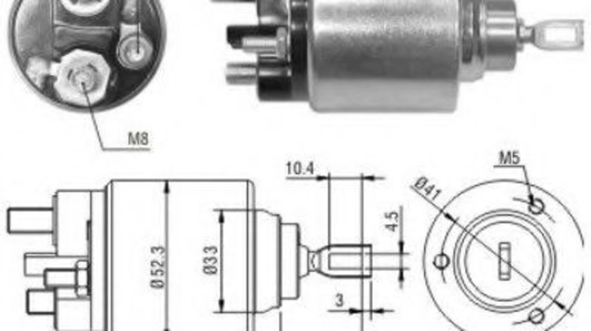 Solenoid, electromotor FORD COURIER (J3, J5) (1996 - 2016) MEAT & DORIA 46043 piesa NOUA