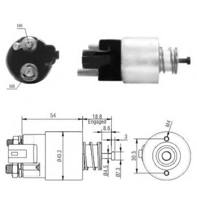 Solenoid, electromotor KIA CEED SW (ED) (2007 - 2012) MEAT & DORIA 46155 piesa NOUA