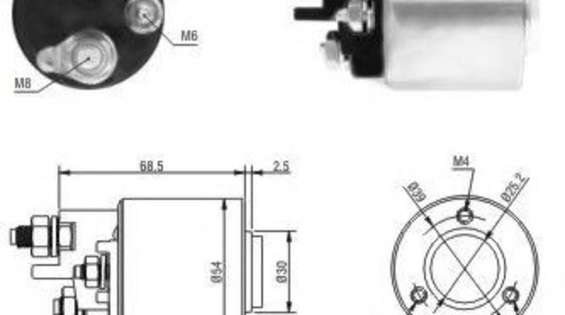 Solenoid, electromotor MERCEDES SPRINTER 3,5-t platou / sasiu (906) (2006 - 2016) MEAT & DORIA 46113 piesa NOUA