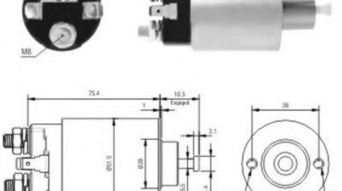 Solenoid, electromotor MITSUBISHI PAJERO CLASSIC (V2_W) (2002 - 2016) MEAT & DORIA 46167 piesa NOUA