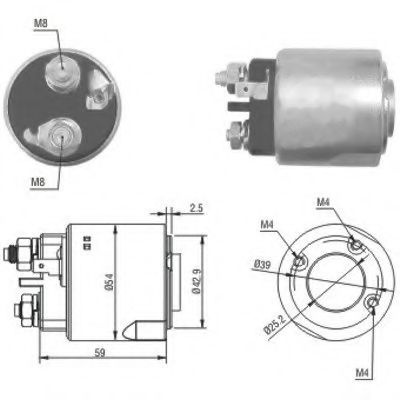 Solenoid, electromotor RENAULT CLIO I (B/C57, 5/357) (1990 - 1998) MEAT & DORIA 46160 piesa NOUA