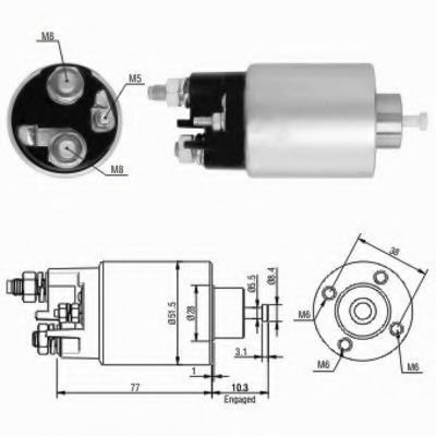 Solenoid, electromotor RENAULT CLIO III (BR0/1, CR0/1) (2005 - 2012) MEAT & DORIA 46058 piesa NOUA