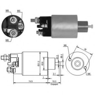 Solenoid, electromotor RENAULT MASTER II caroserie (FD) (1998 - 2010) MEAT & DORIA 46099 piesa NOUA