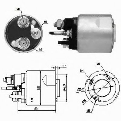 Solenoid, electromotor RENAULT MODUS / GRAND MODUS (F/JP0) (2004 - 2016) MEAT & DORIA 46159 piesa NO...