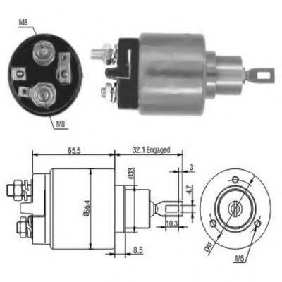 Solenoid, electromotor VW TRANSPORTER IV caroserie (70XA) (1990 - 2003) MEAT & DORIA 46002 piesa NOUA