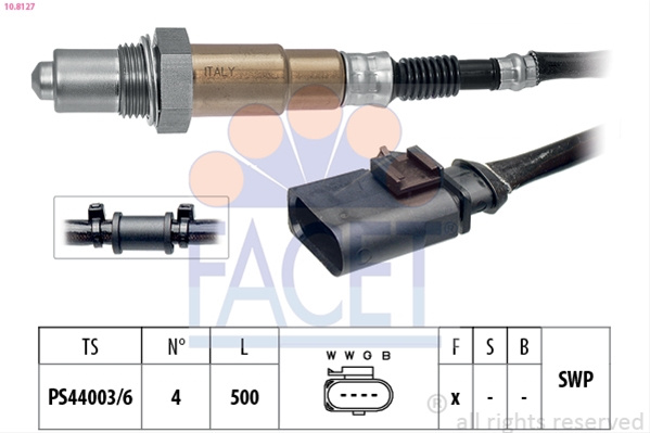 Sonda Lambda Facet Skoda 10.8127