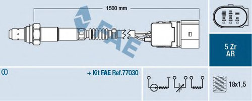 Sonda Lambda VW TOUAREG (7LA, 7L6, 7L7) (2002 - 2010) FAE 75351 piesa NOUA