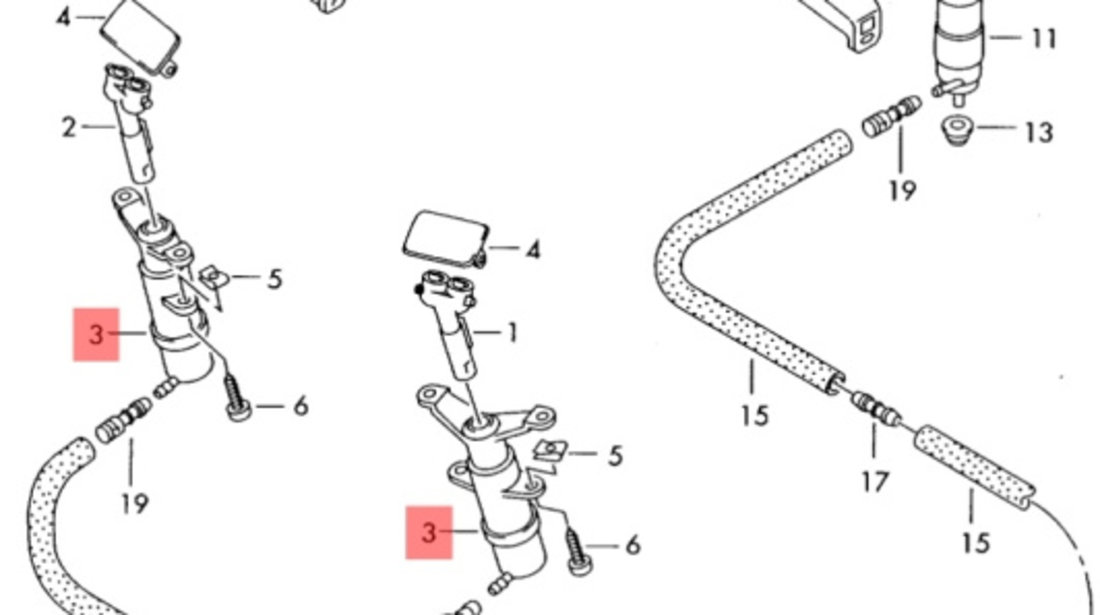 Spalator faruri dreapta fata OEM 7L6955978