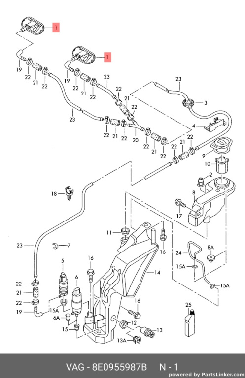 Spalator parbriz 8E0 955 987 B Audi A8 D3 3.0 TDI 2004 ASB OEM 8E0955987B