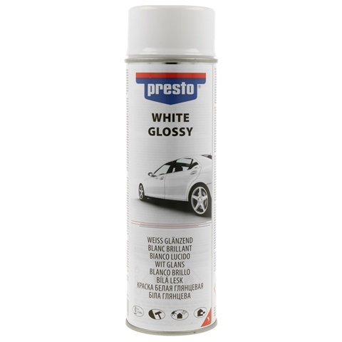 Spray Vopsea Alb Lucios 500ml Presto 428962