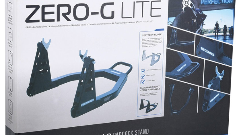Stand Roata Moto Spate Oxford Zero-G Lite Aluminiu Negru OX284