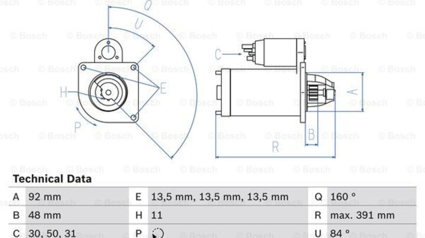 Starter (0986017320 BOSCH) MERCEDES-BENZ