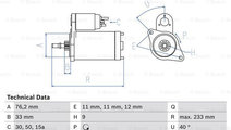 Starter (0986018200 BOSCH) SEAT,VW