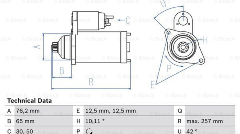 Starter (0986018390 BOSCH) AUDI,FORD,SEAT,SKODA,VW