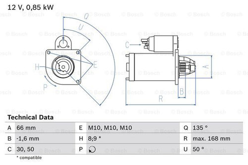 Starter (0986021051 BOSCH) NISSAN,RENAULT