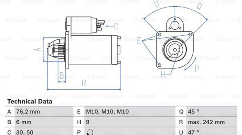 Starter (0986021820 BOSCH) FORD