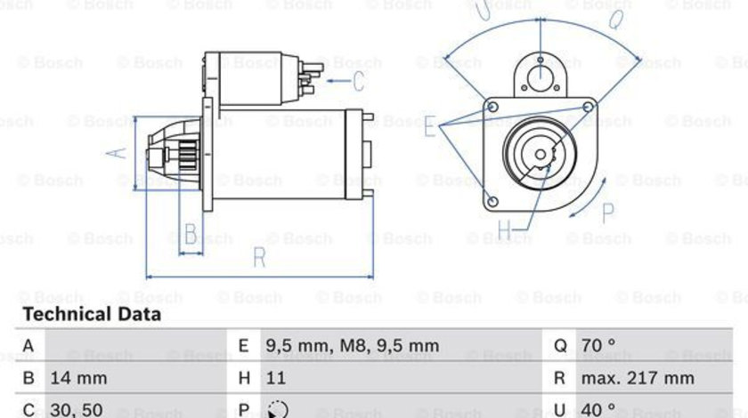 Starter (0986023580 BOSCH) Citroen,DS,MINI,OPEL,PEUGEOT,SUZUKI,VAUXHALL