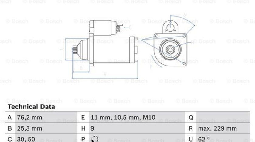 Starter (0986024050 BOSCH) AUDI,PORSCHE,VW