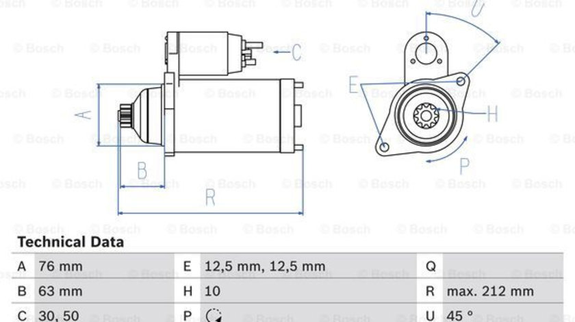 Starter (0986027090 BOSCH) AUDI,SEAT,SKODA,VW