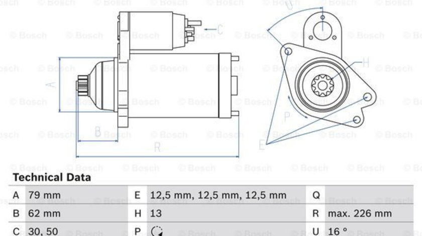 Starter (0986029140 BOSCH) AUDI,SEAT,SKODA,VW