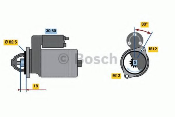 Starter AUDI A4 (8D2, B5) (1994 - 2001) BOSCH 0 986 016 240 piesa NOUA