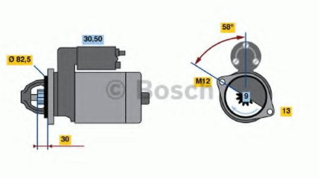 Starter AUDI A4 (8E2, B6) (2000 - 2004) BOSCH 0 986 018 340 piesa NOUA