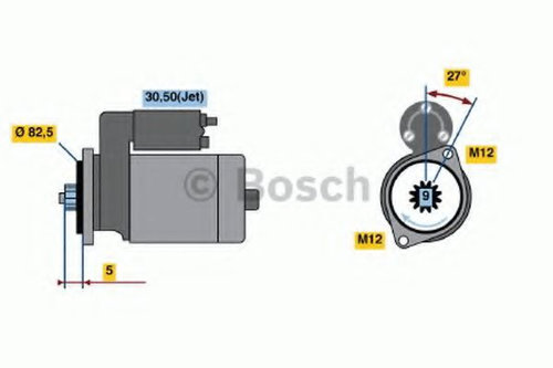 Starter AUDI A4 (8EC, B7) (2004 - 2008) BOSCH 0 986 021 220 piesa NOUA