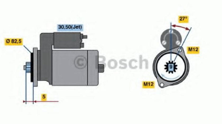 Starter AUDI A4 (8EC, B7) (2004 - 2008) BOSCH 0 986 021 220 piesa NOUA