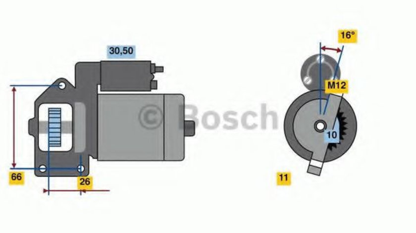 Starter AUDI A4 Allroad (8KH, B8) (2009 - 2016) BOSCH 0 986 024 040 piesa NOUA