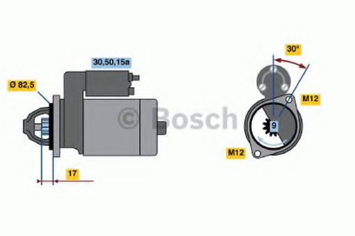 Starter AUDI A6 (4B2, C5) (1997 - 2005) BOSCH 0 986 016 330 piesa NOUA