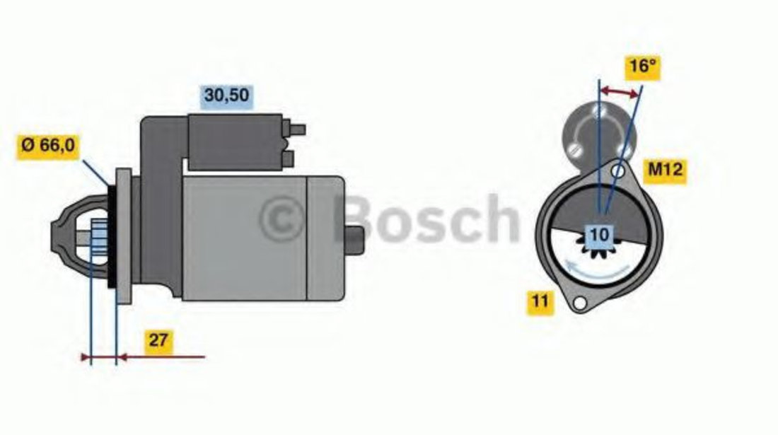 Starter AUDI A6 (4G2, C7, 4GC) (2010 - 2016) BOSCH 0 986 024 030 piesa NOUA