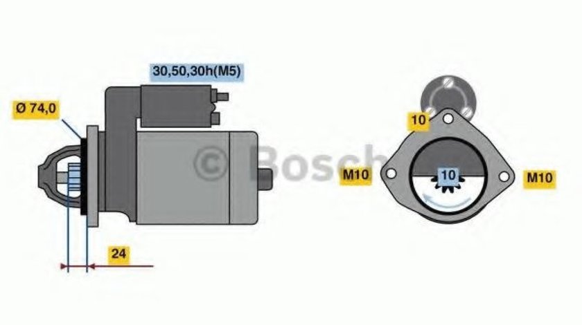 Starter BMW Seria 3 Compact (E46) (2001 - 2005) BOSCH 0 986 022 930 piesa NOUA