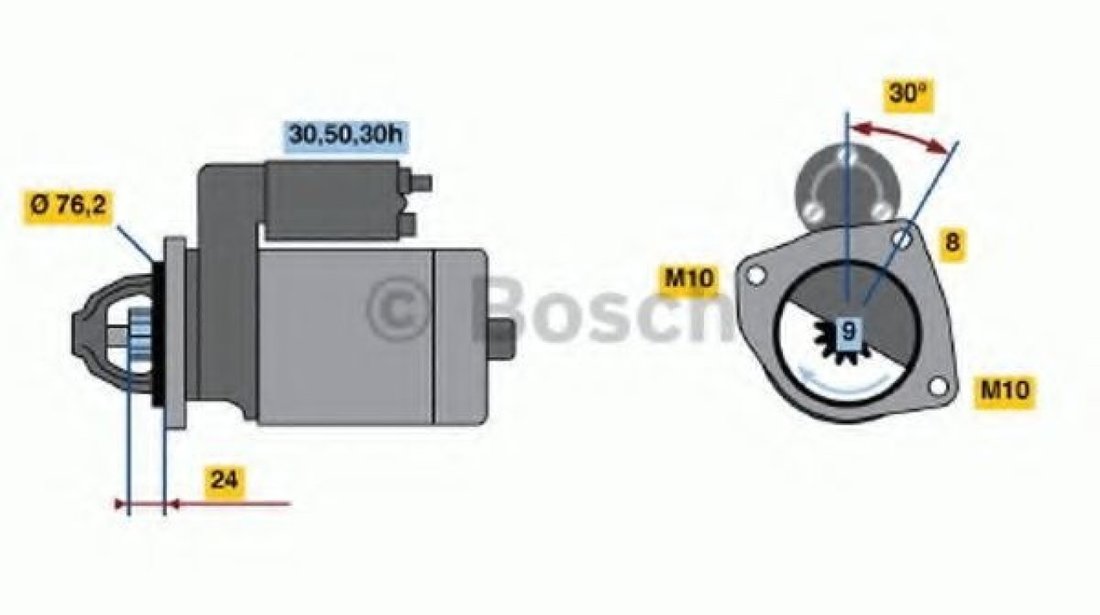 Starter BMW Seria 3 Cupe (E46) (1999 - 2006) BOSCH 0 986 017 110 piesa NOUA