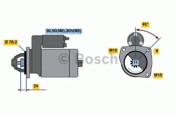 Starter BMW Seria 3 (E46) (1998 - 2005) BOSCH 0 986 022 581 piesa NOUA