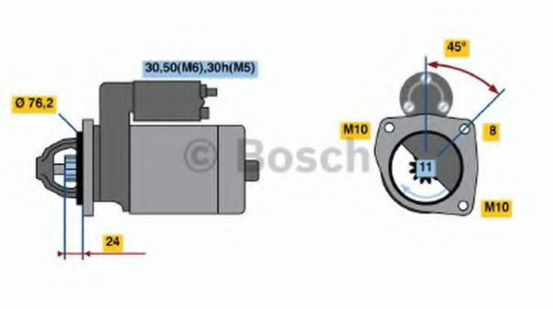 Starter BMW Seria 3 Touring (E46) (1999 - 2005) BOSCH 0 986 022 581 piesa NOUA