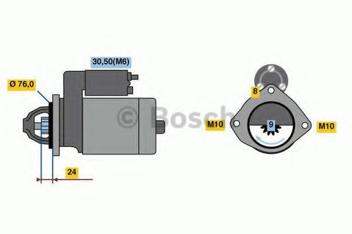 Starter BMW Seria 5 (E39) (1995 - 2003) BOSCH 0 986 022 710 piesa NOUA