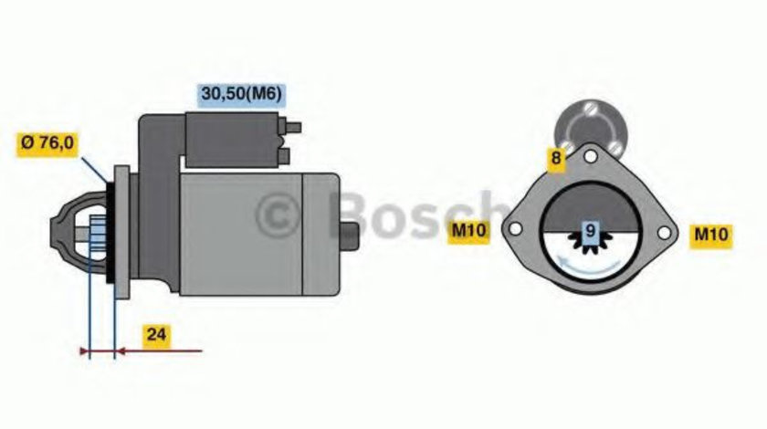 Starter BMW Seria 5 Touring (E39) (1997 - 2004) BOSCH 0 986 022 710 piesa NOUA