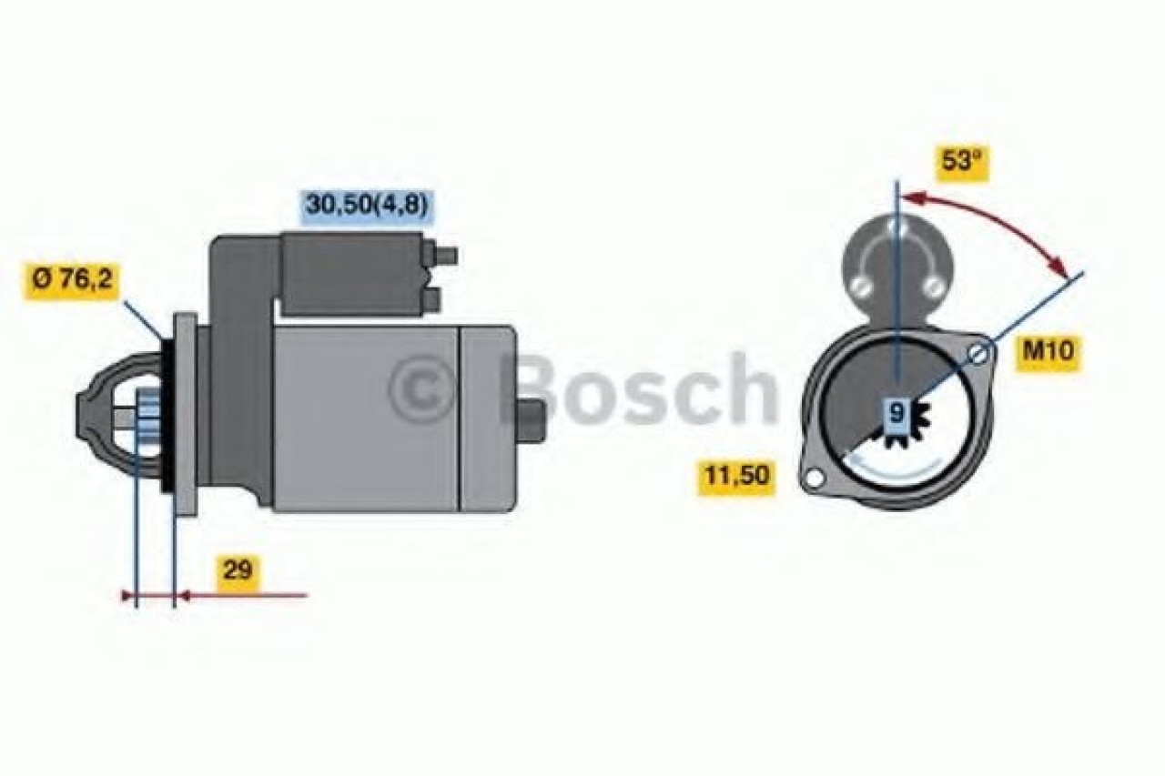 Starter BMW Seria 5 Touring (E61) (2004 - 2010) BOSCH 0 986 021 500 piesa NOUA