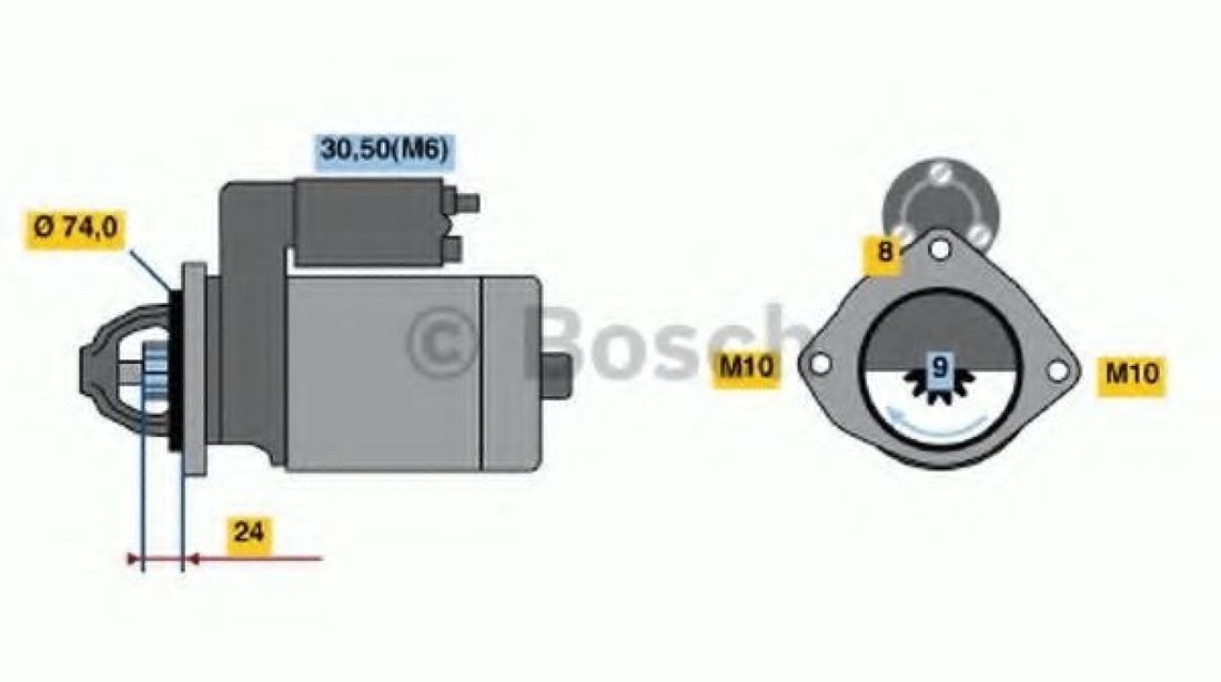 Starter BMW Seria 5 Touring (E61) (2004 - 2010) BOSCH 0 986 021 230 piesa NOUA