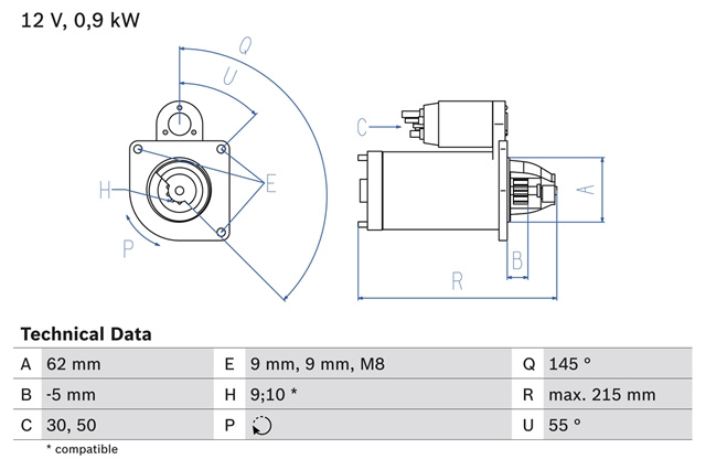 Starter Bosch Citroën 0 986 013 850