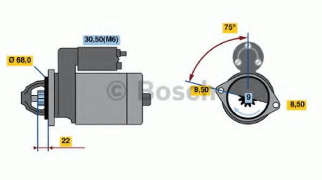 Starter CHEVROLET CRUZE Station Wagon (J308) (2012 - 2016) BOSCH 0 986 020 870 piesa NOUA