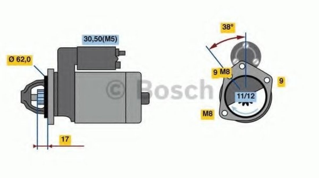 Starter CITROEN BERLINGO caroserie (B9) (2008 - 2016) BOSCH 0 986 022 790 piesa NOUA